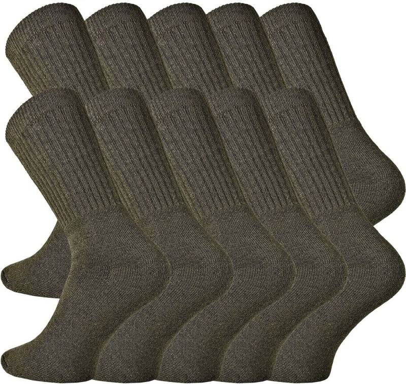 FussFreunde Sportsocken 10 Paar Armysocken Bundeswehrsocken Outdoorsocken mit Vollfrotteefuß von FussFreunde