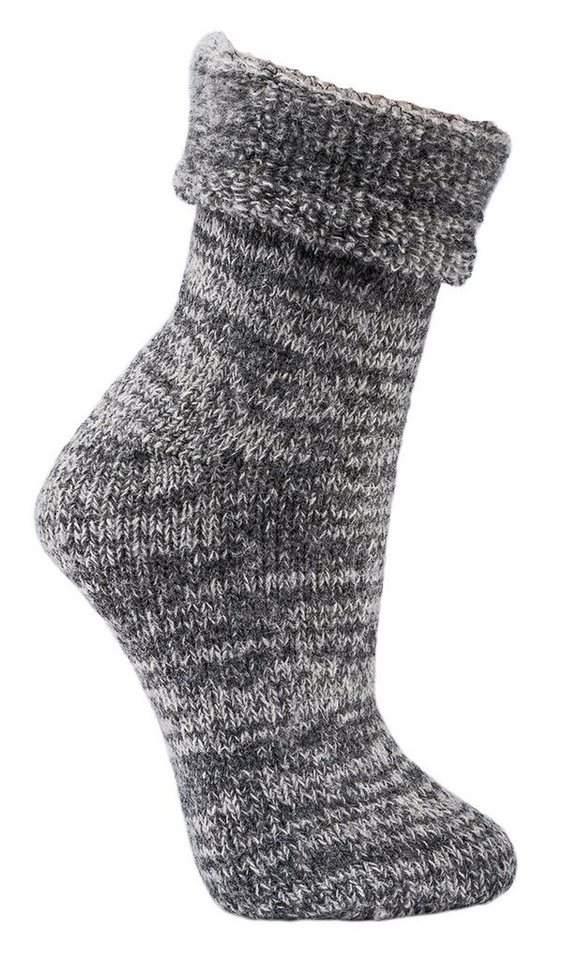 FussFreunde Kuschelsocken 2 Paar extra-warme Thermo Kuschel-Umschlagsocken Haussocken Wollsocken von FussFreunde