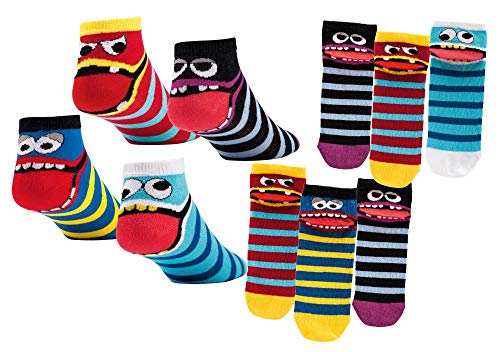 Kinder Öko Socken 6 Paar für Jungen/Mädchen,Schadstoffgeprüft, in vielen Mustern (Freche Bande Sneakersocken, 23-26) von FussFreunde