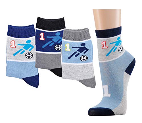 Kinder Socken 6 Paar Jungen oder Mädchen,Schadstoffgeprüfte Textilien nach Öko-Tex Standard 100 (Fußball No1, 35/38 = 9-10Jahre) von FussFreunde