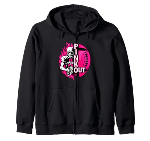Football Pink Out Team Brustkrebsbewusstseinsmonat Frauen Kapuzenjacke Football Pink Out Team Brustkrebsbewusstseinsmonat Frauen Kapuzenjacke von Fußball -Breast Cancer Awareness Bekleidung