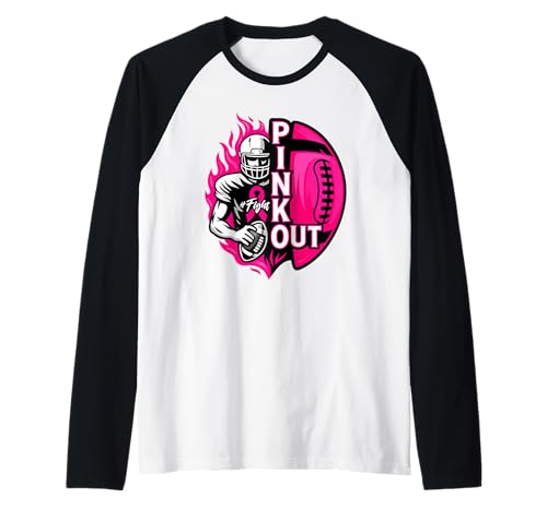 Football Pink Out Team Brustkrebsbewusstseinsmonat Frauen Raglan Football Pink Out Team Brustkrebsbewusstseinsmonat Frauen Raglan von Fußball -Breast Cancer Awareness Bekleidung