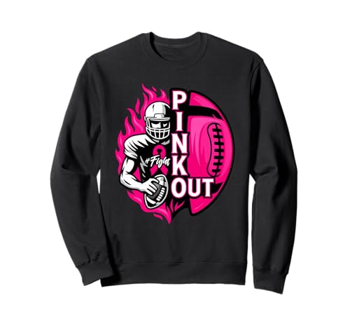 Football Pink Out Team Brustkrebsbewusstseinsmonat Frauen Sweatshirt Football Pink Out Team Brustkrebsbewusstseinsmonat Frauen Sweatshirt von Fußball -Breast Cancer Awareness Bekleidung
