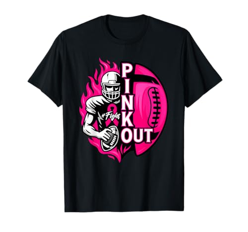 Football Pink Out Team Brustkrebsbewusstseinsmonat Frauen T-Shirt Football Pink Out Team Brustkrebsbewusstseinsmonat Frauen T-Shirt von Fußball -Breast Cancer Awareness Bekleidung