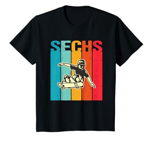 Ich bin schon 6 | 6. Geburtstag Jungen Skateboard T-Shirt von Fussball Geschenk Junge 6 Jahre Geburtstag