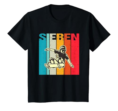 Kinder Ich bin schon 7 | 7. Geburtstag Jungen Skateboard T-Shirt Kinder Ich bin schon 7 | 7. Geburtstag Jungen Skateboard T-Shirt von Fussball Geschenk Junge 7 Jahre Geburtstag
