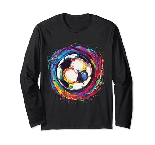 Fußball T-Shirt Fußballspieler Kicken Fußballer Kinder Junge Langarmshirt von Fußball Geschenke & Geschenkidee für Fußballer