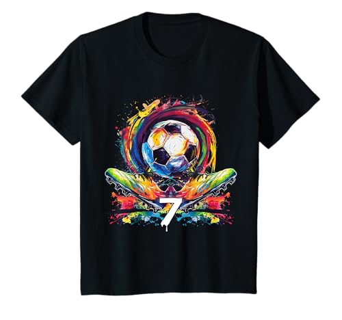 Kinder 7 Geburtstag Junge 7 Jahre Fußballer Fußball Geschenk T-Shirt Kinder 7 Geburtstag Junge 7 Jahre Fußballer Fußball Geschenk T-Shirt von Fußball Geschenke & Geschenkidee für Kinder Junge