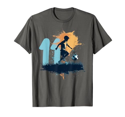 Kinder Geburtstag Fußball 11 Jahre Junge Fußballspieler Zahl T-Shirt von Fußball Kinder Geburtstags Motive für Jungen