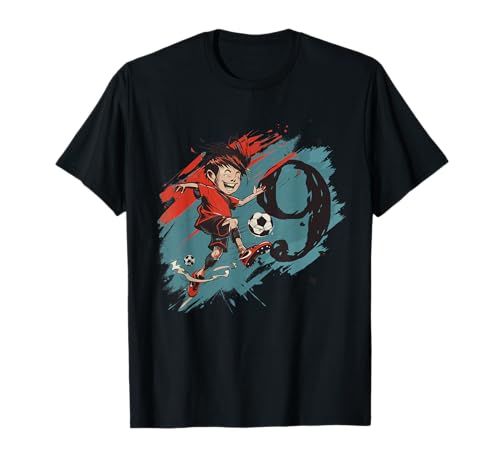 Kinder Geburtstag Fußball 9 Jahre Junge Fußballspieler Zahl T-Shirt von Fußball Kinder Geburtstags Motive für Jungen