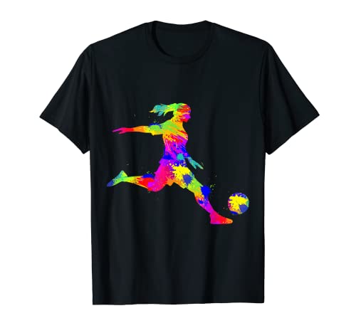 Fußball Fußballerin Mädchen Frauen Damen T-Shirt von Fussball Mädchen Geschenkideen