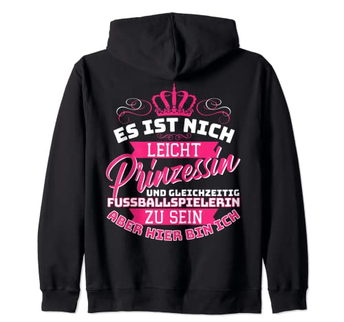 Frauenfußball Fußballspielerin Fussballerin Fussball Mädchen Kapuzenjacke von Fussball Mädchen und Spielerinnen Spruch Geschenke
