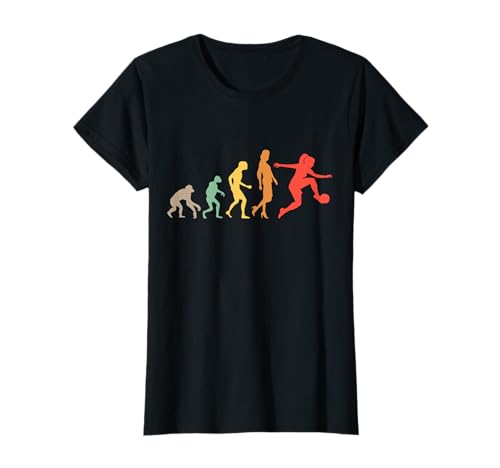 Retro Fußballerin Frauen Fußball Evolution Fußballspielerin T-Shirt von Fußball Spielerin Geschenk