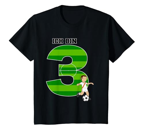 Kinder Geburtstagsshirt 3 Jahre Junge Fußball Ich bin 3 von Fussball T-Shirts zum Geburtstag