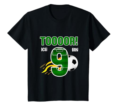 Kinder Tooor! Ich bin 9 Jahre Fußball Fußballer 9. Geburtstag T-Shirt Kinder Tooor! Ich bin 9 Jahre Fußball Fußballer 9. Geburtstag T-Shirt von Fußball Tor Geburtstag Geschenk