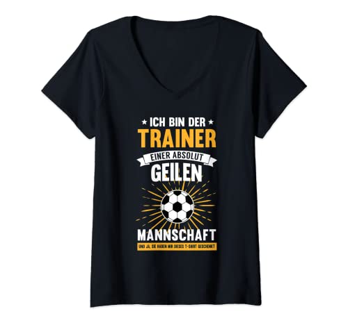 Damen Fussball Trainer Fussballcoach Spruch Lustig Witzig Geschenk T-Shirt mit V-Ausschnitt Damen Fussball Trainer Fussballcoach Spruch Lustig Witzig Geschenk T-Shirt mit V-Ausschnitt von Fussball Trainer Fussballclub Coach Fussballverein