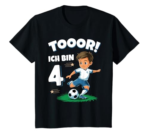4 Geburtstag Junge Mädchen Fußball Geschenke Fussball T-Shirt 4 Geburtstag Junge Mädchen Fußball Geschenke Fussball T-Shirt von Fußball Trikot Geburtstag Junge Mädchen Kinder