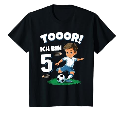 5 Geburtstag Junge Mädchen Fußball Geschenke Fussball T-Shirt 5 Geburtstag Junge Mädchen Fußball Geschenke Fussball T-Shirt von Fußball Trikot Geburtstag Junge Mädchen Kinder