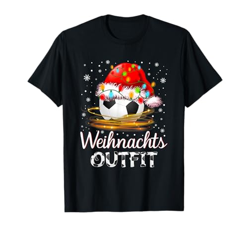Weihnachtsoutfit Junge Mädchen Weihnachten Fussball Trikot T-Shirt von Fußball Weihnachtspullover Weihnachtsoutfit
