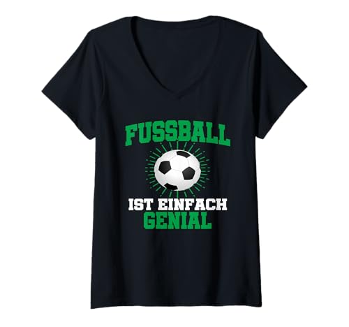 Damen Fußball Zubehör Kostüm Fußball Zubehör Kostüm T-Shirt mit V-Ausschnitt Damen Fußball Zubehör Kostüm Fußball Zubehör Kostüm T-Shirt mit V-Ausschnitt von Fußball accessoires Geschenke für fußballfans