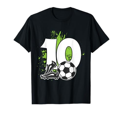 Kinder 10. Geburtstag Junge Fußballer Fußball T-Shirt von Fußballer Kindergeburtstag