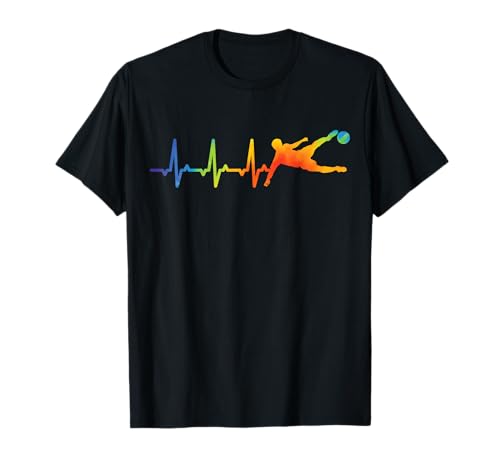 Herzschlag EKG Fußballer Fußballspieler Jungen Kinder Männer T-Shirt von Fussballer & Fussball Fan Motive Geschenkideen