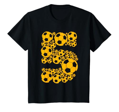 Kinder Jungen 5. Geburtstag Fußball Grafik 5 Jahre T-Shirt Kinder Jungen 5. Geburtstag Fußball Grafik 5 Jahre T-Shirt von Fußballkleidung für Kinder