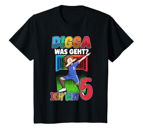 Kinder Digga was geht ich bin 5 Fußball Junge Dabbing 5. Geburtstag T-Shirt Kinder Digga was geht ich bin 5 Fußball Junge Dabbing 5. Geburtstag T-Shirt von Fußballspieler Fußballer Geschenkidee