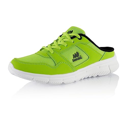 Fusskleidung® Damen Herren Hausschuhe atmungsaktive Clogs leichte Pantoffeln Grün Schwarz EU 45 von Fusskleidung