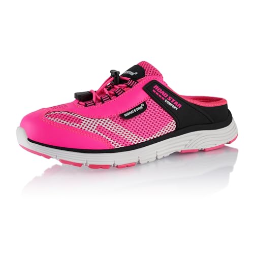 Fusskleidung® Damen Herren Hausschuhe atmungsaktive Clogs leichte Pantoffeln Pink Schwarz Weiß EU 44 von Fusskleidung