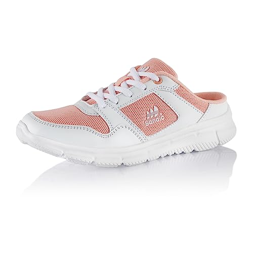 Fusskleidung® Damen Herren Hausschuhe atmungsaktive Clogs leichte Pantoffeln Rosa Weiß EU 40 von Fusskleidung