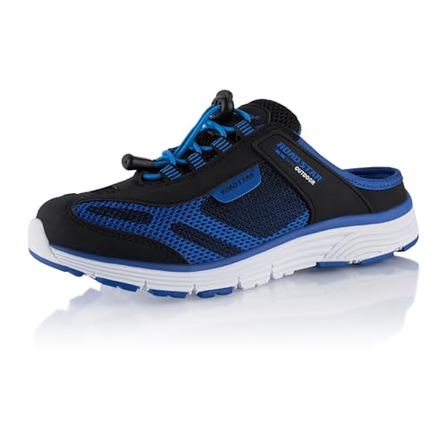 Fusskleidung® Damen Herren Hausschuhe atmungsaktive Clogs leichte Pantoffeln Schwarz Blau EU 41 von Fusskleidung