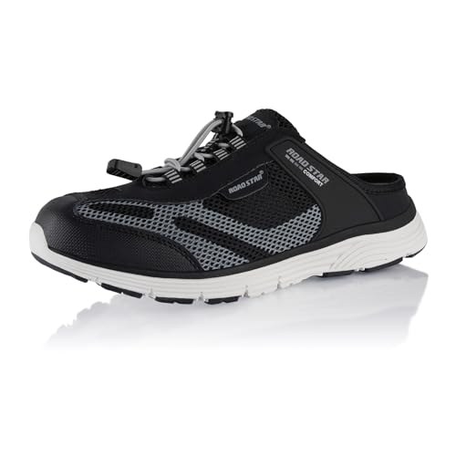 Fusskleidung® Damen Herren Hausschuhe atmungsaktive Clogs leichte Pantoffeln Schwarz Grau Weiß EU 43 von Fusskleidung