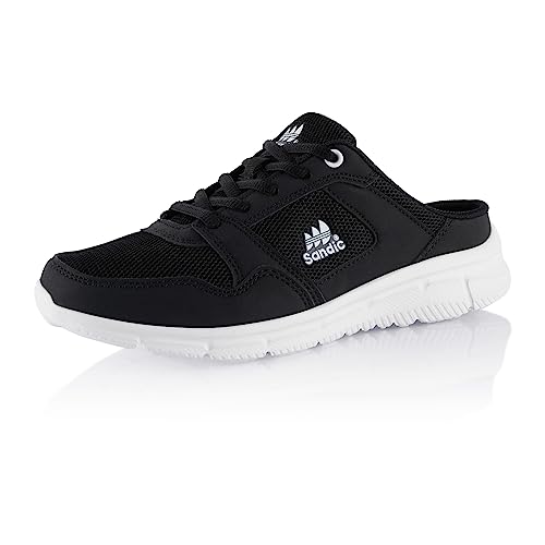 Fusskleidung® Damen Herren Hausschuhe atmungsaktive Clogs leichte Pantoffeln Schwarz Schwarz Weiss EU 40 von Fusskleidung