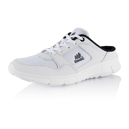 Fusskleidung® Damen Herren Hausschuhe atmungsaktive Clogs leichte Pantoffeln Weiß Schwarz EU 43 von Fusskleidung