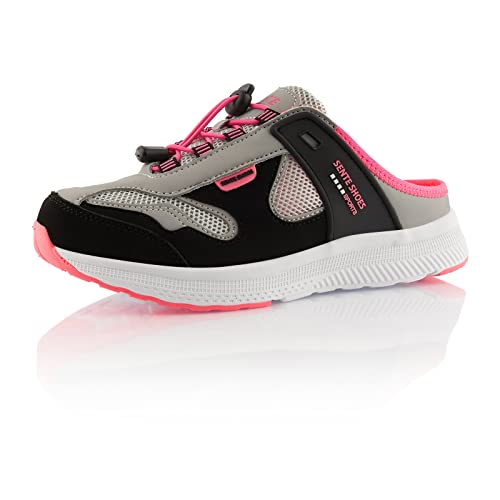 Fusskleidung® Damen Herren Hausschuhe atmungsaktive Clogs leichte Pantoffeln Schwarz Pink Grau EU 38 von Fusskleidung