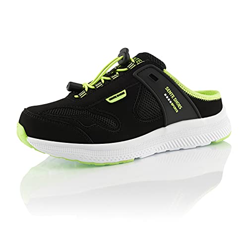 Fusskleidung® Damen Herren Hausschuhe atmungsaktive Clogs leichte Pantoffeln Schwarz Grün Weiss EU 41 von Fusskleidung