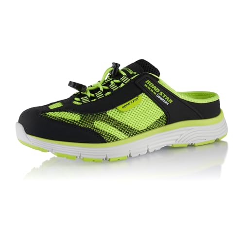 Fusskleidung® Damen Herren Hausschuhe atmungsaktive Clogs leichte Pantoffeln Gruen Schwarz EU 38 von Fusskleidung