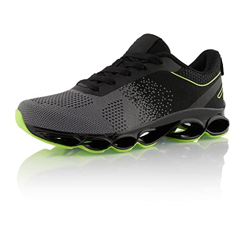 Fusskleidung® Damen Herren Laufschuhe Dämpfung Runners leichte Sportschuhe Schwarz Grau Grün EU 37 von Fusskleidung