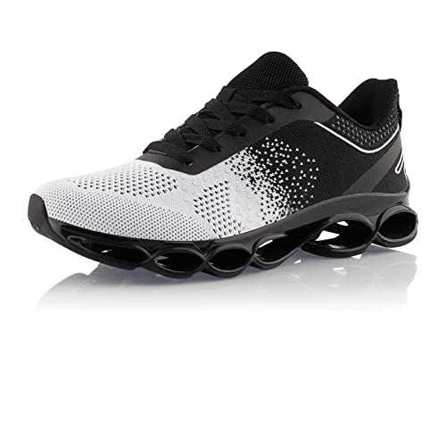 Fusskleidung® Damen Herren Laufschuhe Dämpfung Runners leichte Sportschuhe Weiß Schwarz EU 36 von Fusskleidung