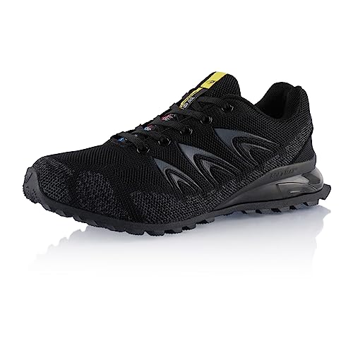 Fusskleidung® Damen Herren Wanderschuhe Dämpfung Trail Running Trekkingschuhe Schwarz EU 38 von Fusskleidung