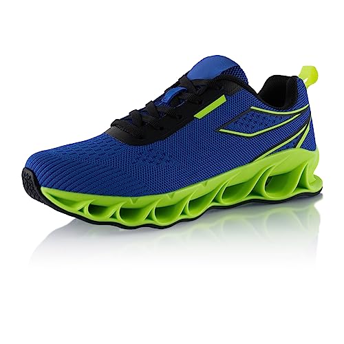 Fusskleidung® Damen Herren Laufschuhe Dämpfung Sportschuhe leichte Gesundheitsschuhe Blau Grün EU 45 von Fusskleidung