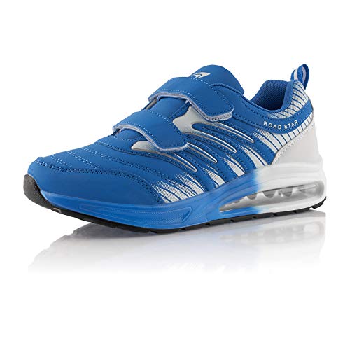 Fusskleidung® Damen Herren Laufschuhe Dämpfung Sportschuhe leichte Turnschuhe Blau Weiß EU 41 von Fusskleidung