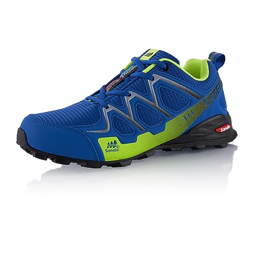 Fusskleidung® Damen Herren Wanderschuhe atmungsaktive Trail Running Trekkingschuhe Blau Grün EU 38 von Fusskleidung