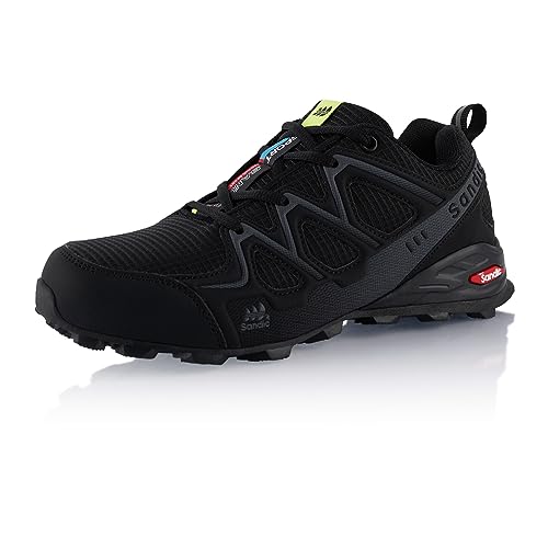 Fusskleidung® Damen Herren Wanderschuhe atmungsaktive Trail Running Trekkingschuhe Schwarz Grau EU 36 von Fusskleidung