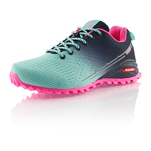 Fusskleidung® Damen Herren Wanderschuhe Bequeme Trail Running Trekkingschuhe Dunkelblau Pink Hellblau EU 36 von Fusskleidung