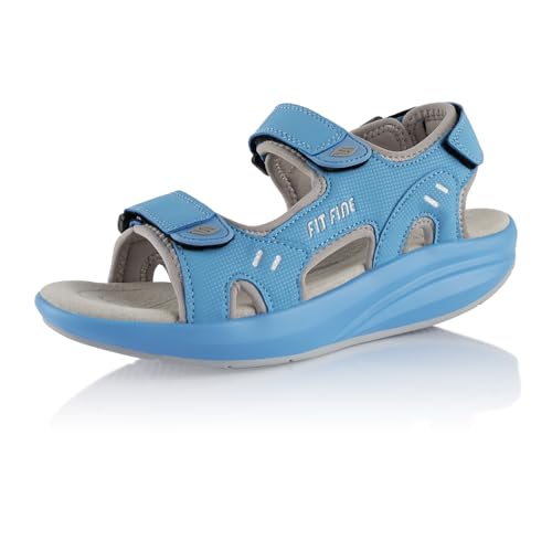 Fusskleidung® Damen Herren Sandalen Sommer Abrollsohle leichte Gesundheitsschuhe Blau EU 38 von Fusskleidung