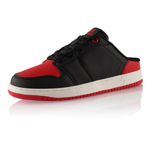 Fusskleidung® Damen Herren Sneaker Clogs Atmungsaktive Slip-On Schuhe Schwarz Rot EU 43 von Fusskleidung