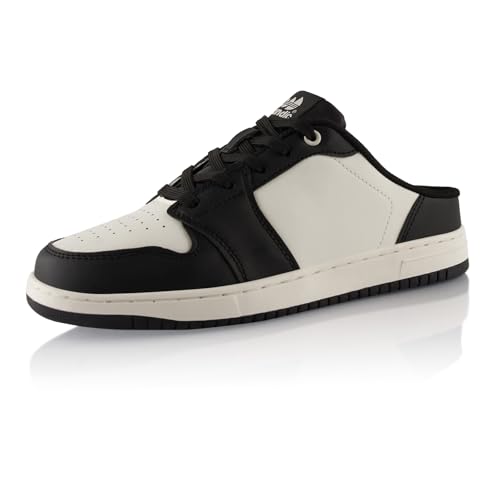 Fusskleidung® Damen Herren Sneaker Clogs Atmungsaktive Slip-On Schuhe Schwarz Weiß EU 41 von Fusskleidung