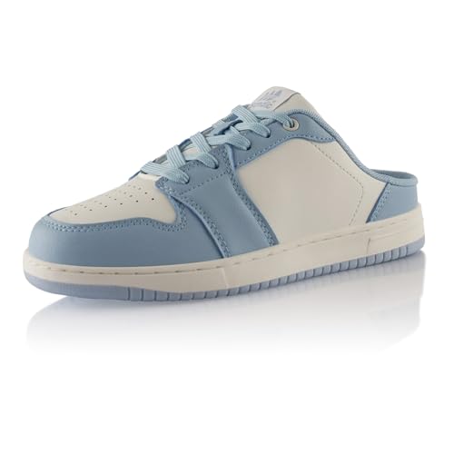 Fusskleidung® Damen Herren Sneaker Clogs Atmungsaktive Slip-On Schuhe Weiß Blau EU 36 von Fusskleidung